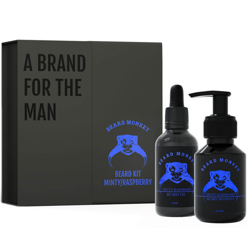 Beard Monkey Giftset Oil and Shampoo Minty and Raspberry