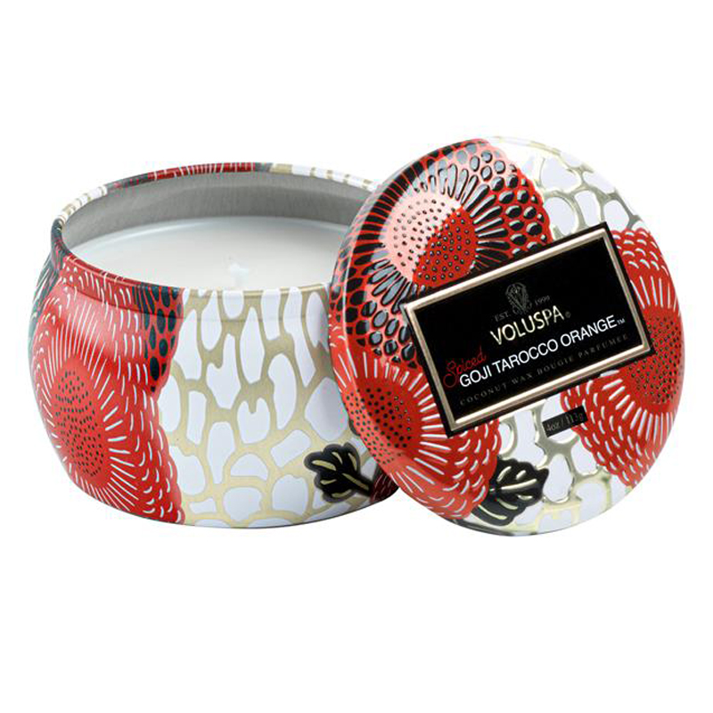 Voluspa Mini Tin Candle Spiced Goji Tarocco Orange 25h