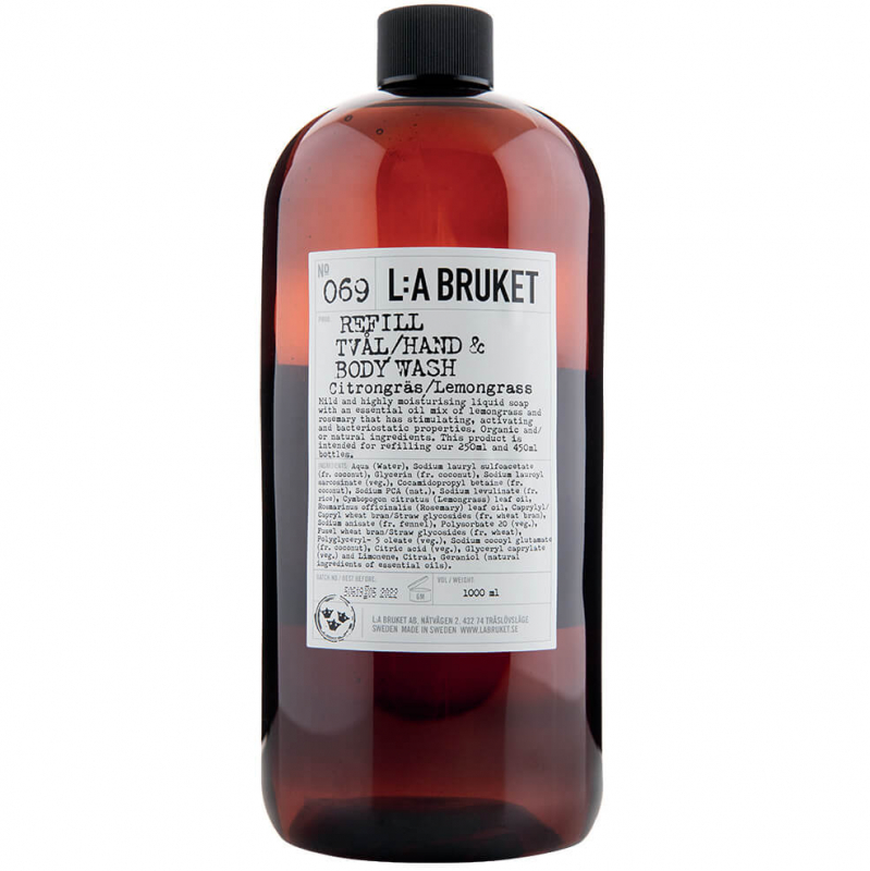 L:A Bruket 069 Flytande Tvål Citrongräs (1000ml) Refill