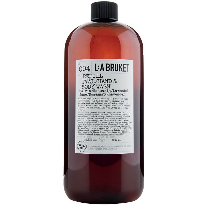 L:A Bruket 094 Flytande Tvål Salvia/Rosmarin/Lavendel (1000ml) Refill