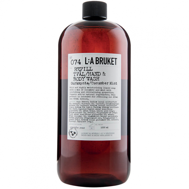 L:A Bruket 074 Flytande Tvål Gurkmynta (1000ml) Refill