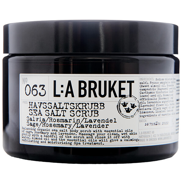 L:A Bruket 063 Havssaltskrubb Salvia/Rosmarin/Lavendel (420g)