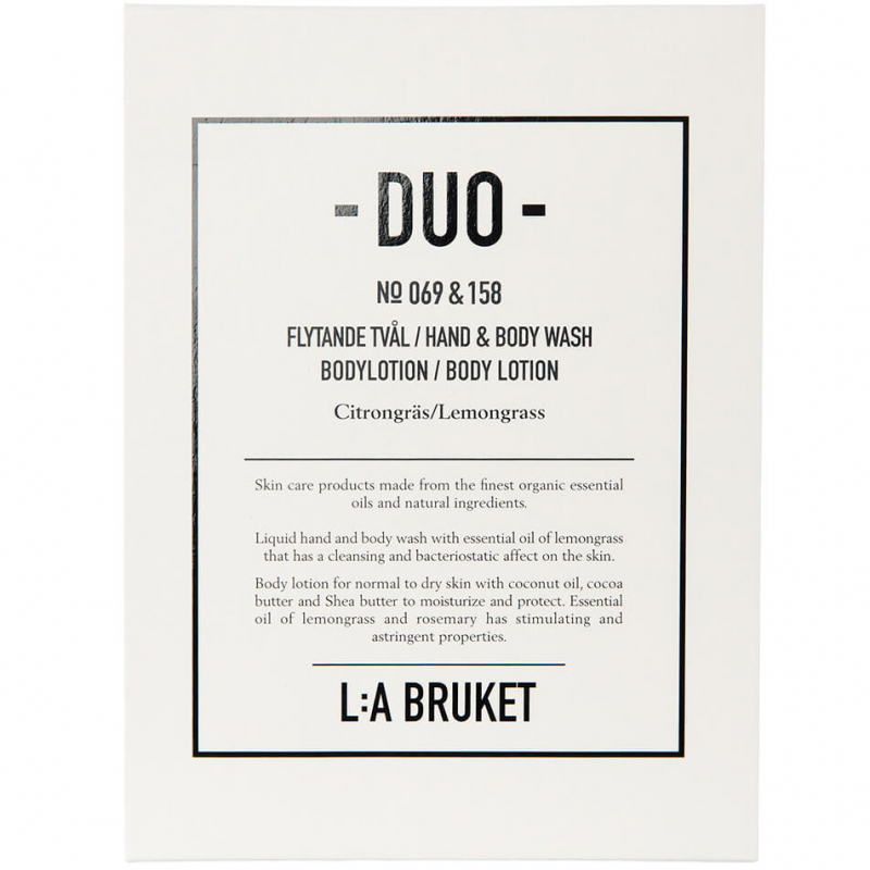 L:A Bruket 209 Duo-kit Flytande Tvål/Bodylotion Citrongräs (190ml)