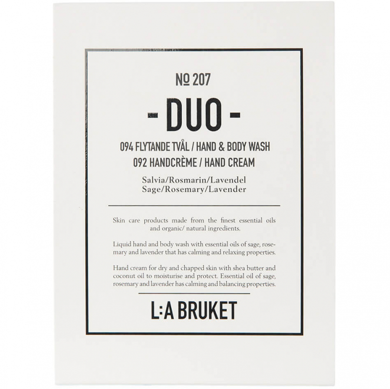 L:A Bruket 207 Duo-kit Flytande Tvål/Handcrème Salvia/Rosmarin/Lavendel (190ml)