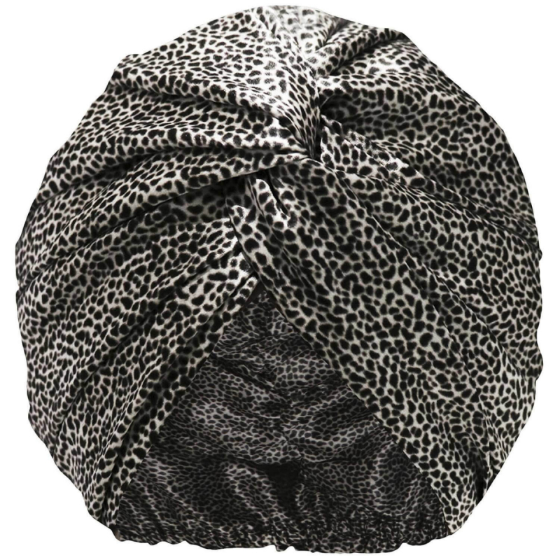 Slip Pure Silk Turban Leopard