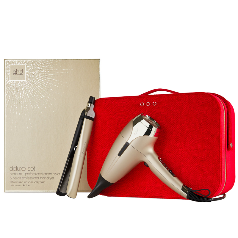 GHD PLATINUM+ & HELIOS™ Lyxigt Gåvoset Champagnefärgat Guld