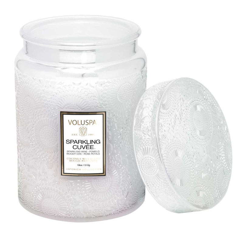 Voluspa Large Glass Jar Candle Sparkling Cuvée 100h (510 g)