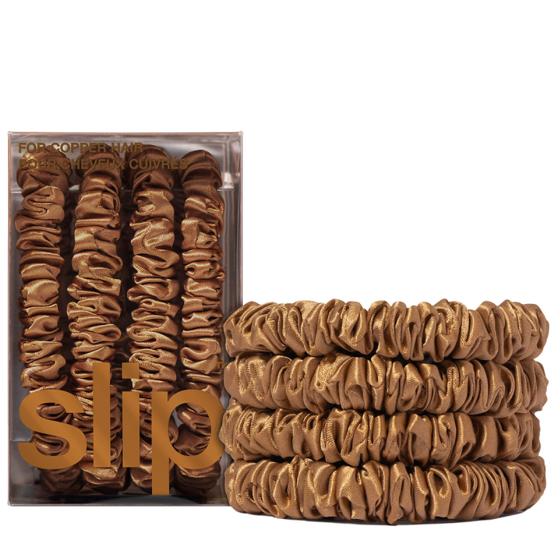 Slip Pure Silk Skinny Scrunchies Copper